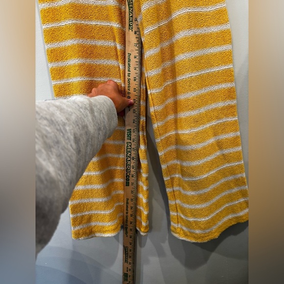 Zara Striped Yellow Women's Pants size M crochet casual summer country garden - Picture 5 of 11